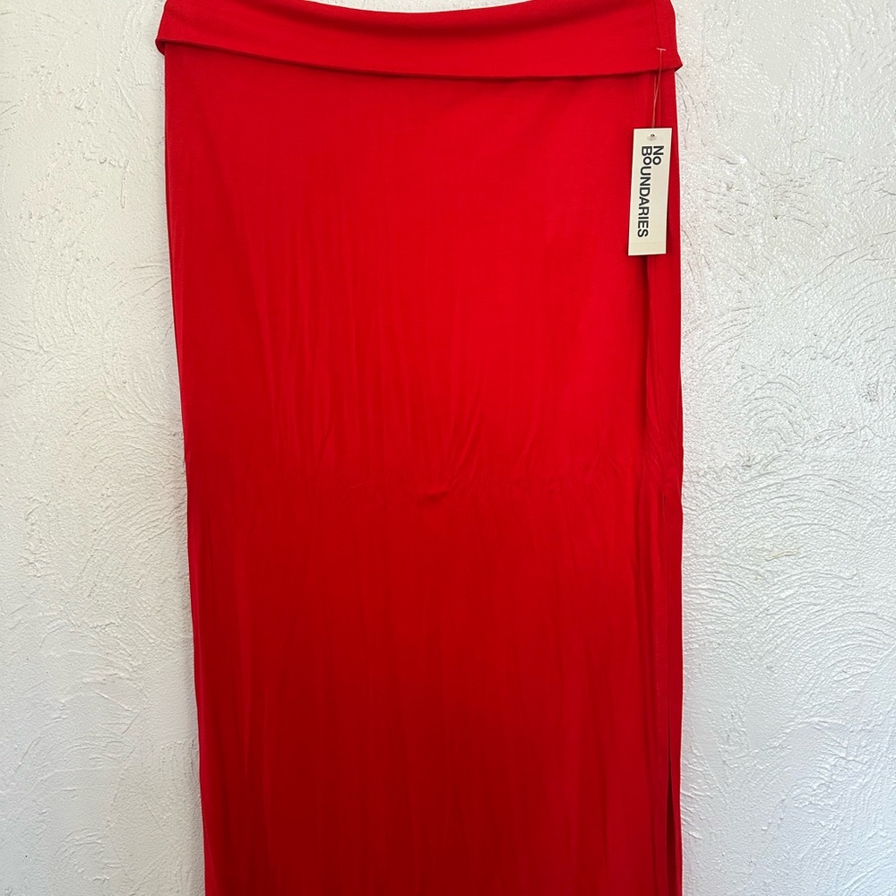 No Boundaries Bold Red Maxi Skirt